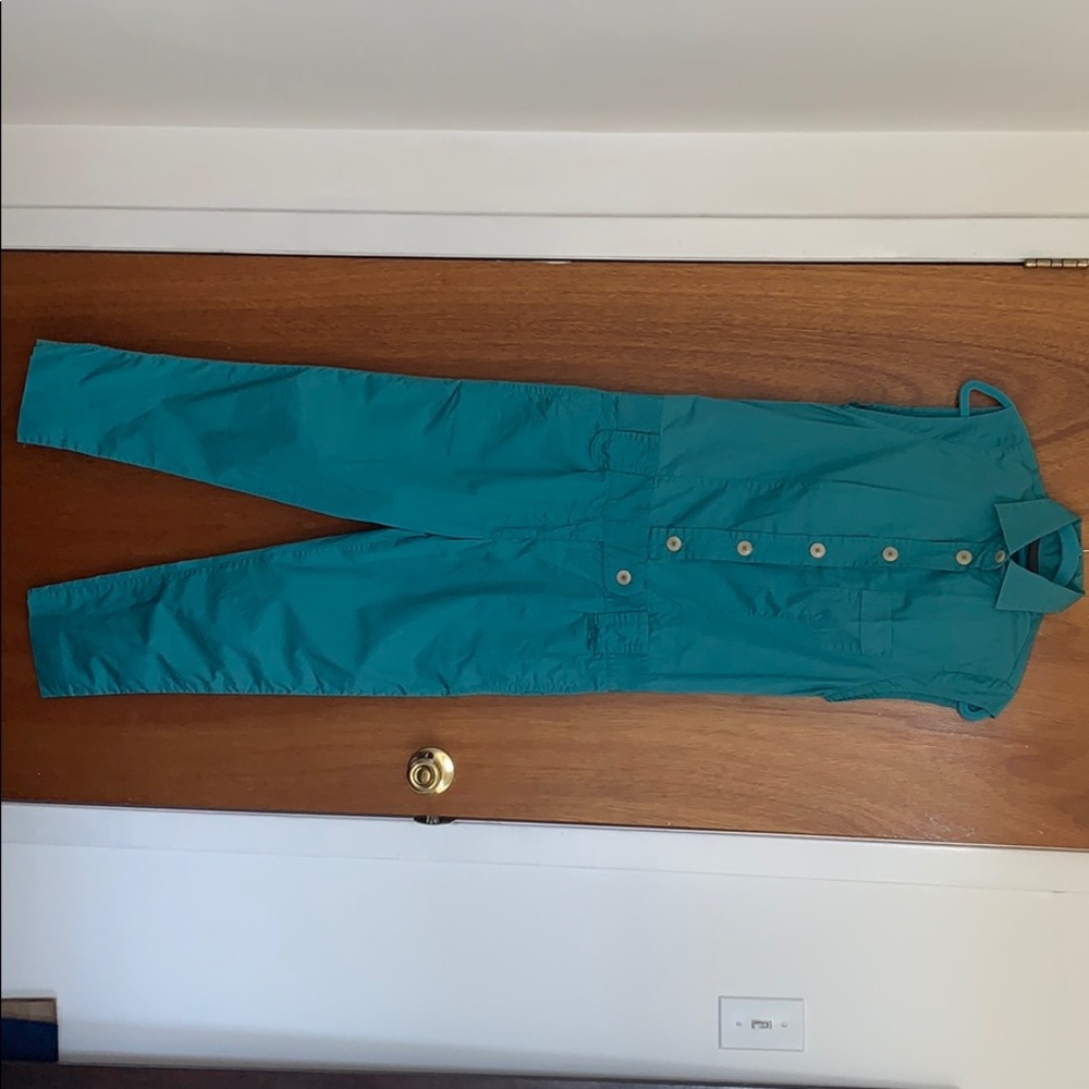 Teal sleeveless jumpsuit